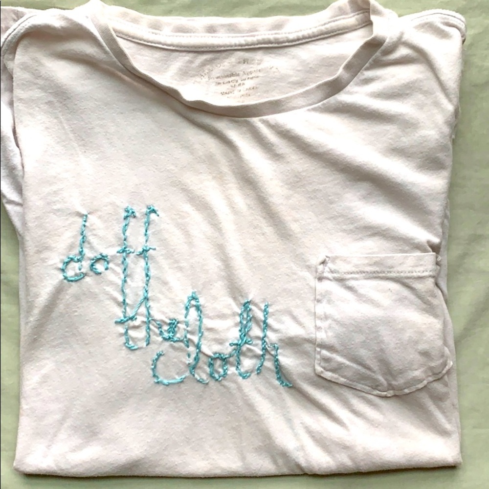 “Doff the cloth” AE white sleeping shirt